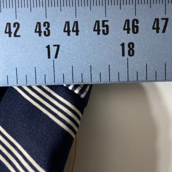 Merona Swimsuit One Piece Blue Stripes X Large String Halter - Picture 8 of 11